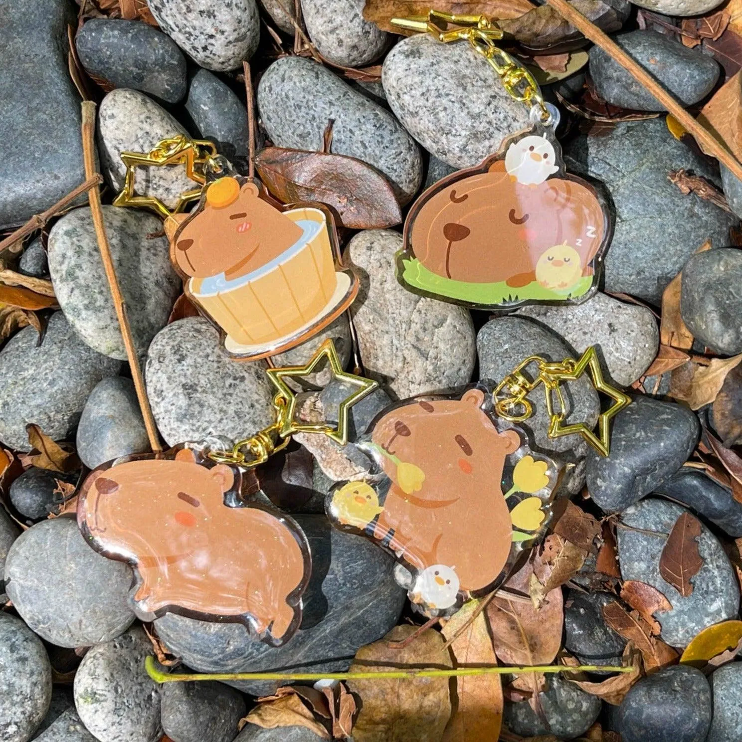 Acrylic Keychain - Capybara Napping