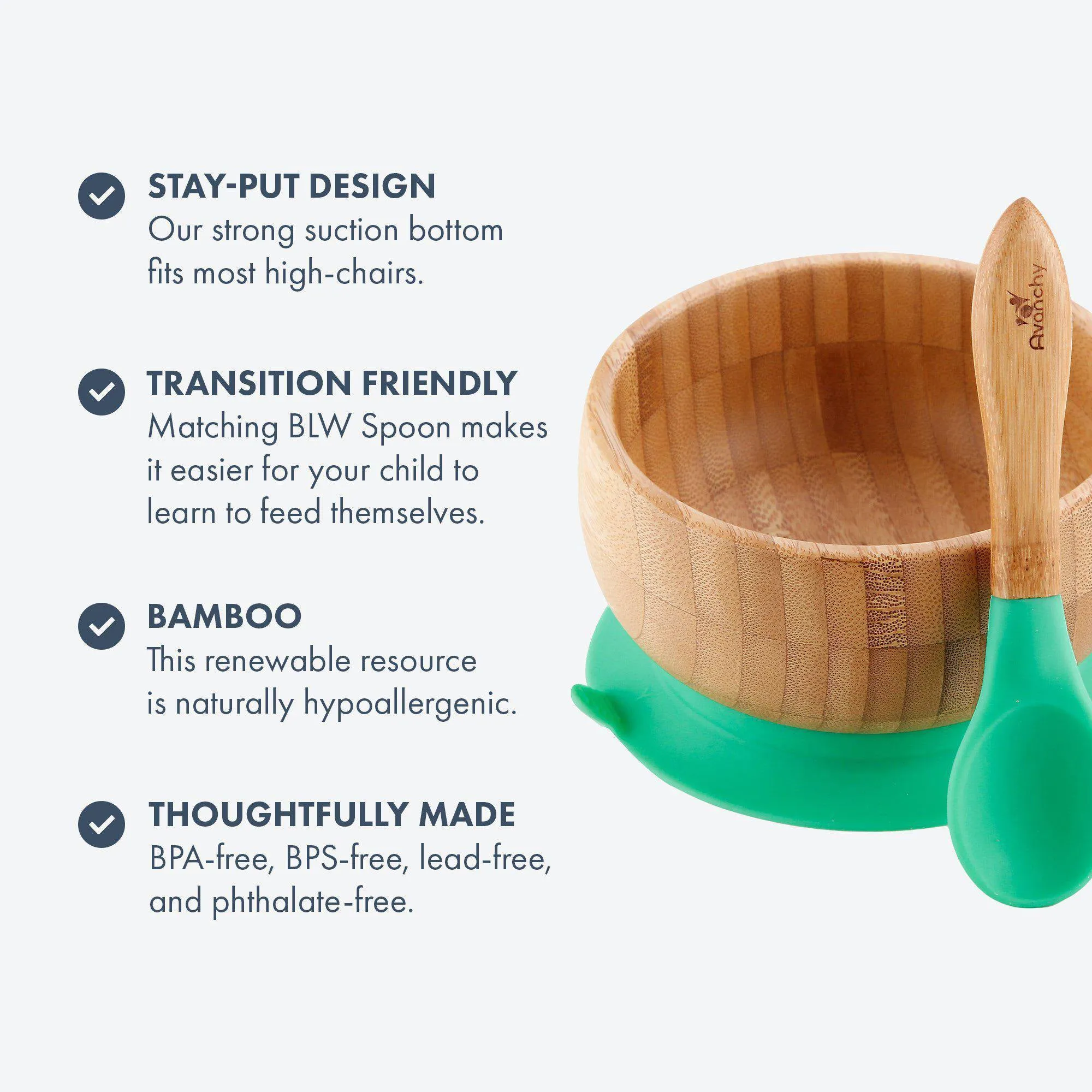 Avanchy Bamboo Suction Baby Bowl   Spoon - Orange
