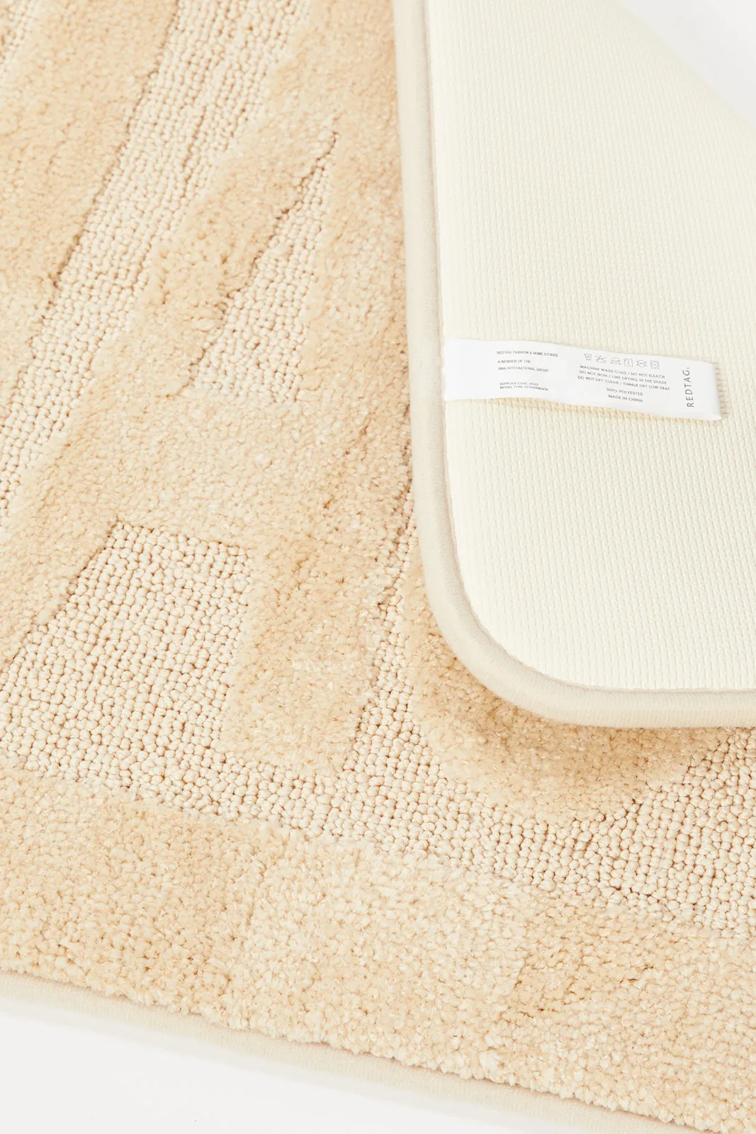 Beige Splash Memory Foam Bath Mat
