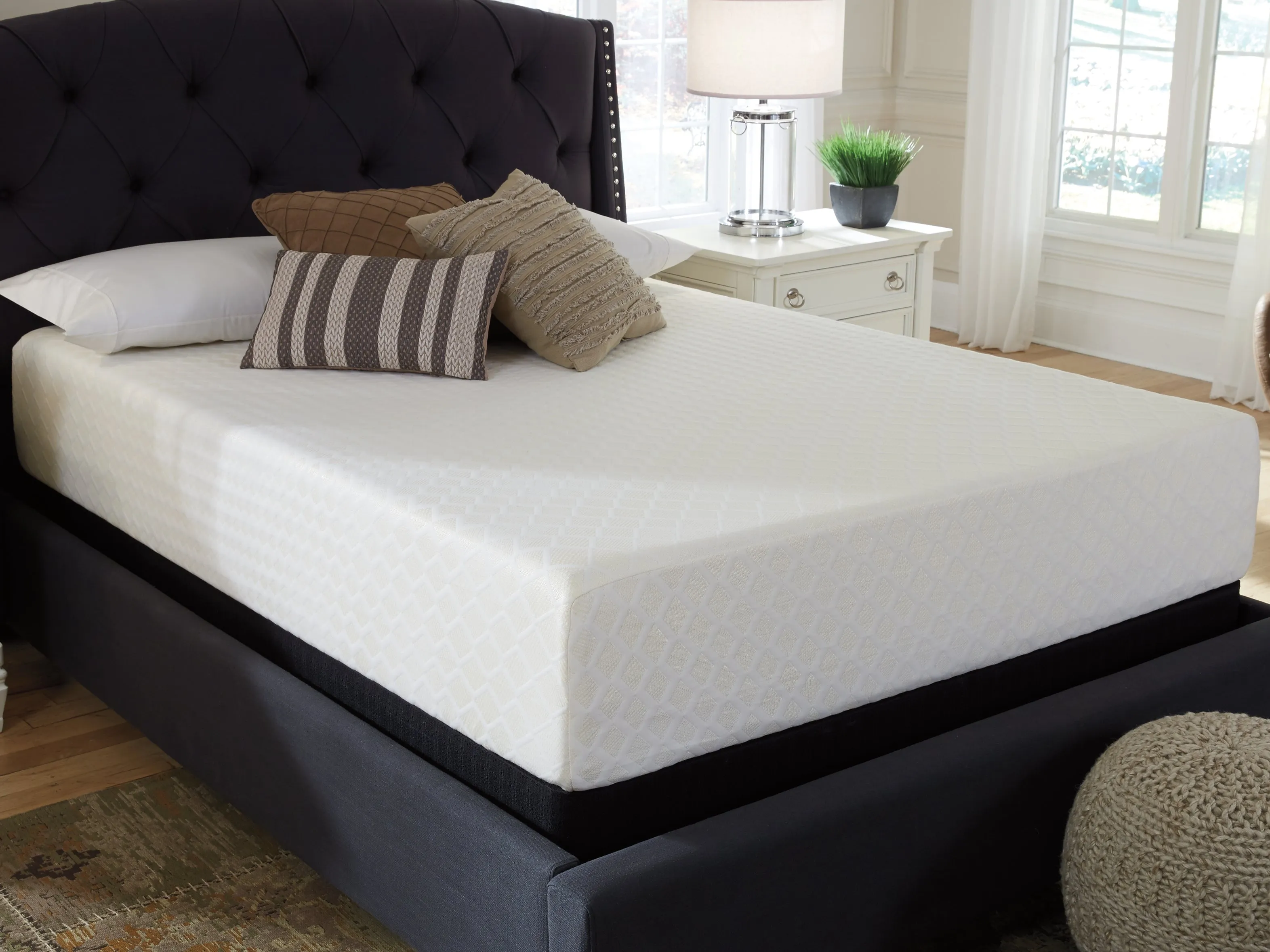 Chime 12 Inch Memory Foam California King Mattress in a Box with Head-Foot Model-Good California King Adjustable Base