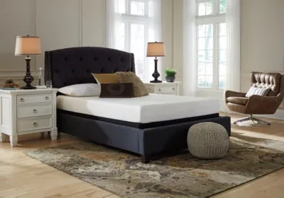 Chime 8 Inch Memory Foam Full Mattress in a Box with Culverbach Full Panel Bed