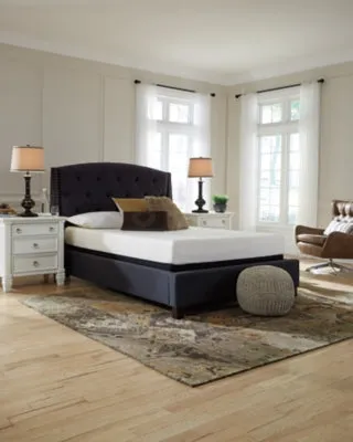 Chime 8 Inch Memory Foam Full Mattress in a Box with Culverbach Full Panel Bed