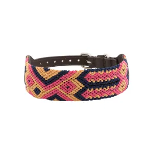 Embroidered Dog Collar - Genuine Leather | Harmonic Tan