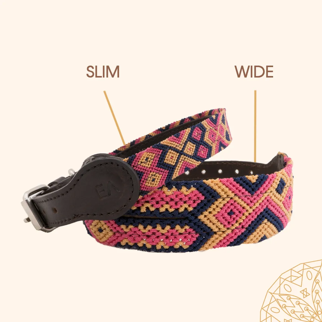 Embroidered Dog Collar - Genuine Leather | Harmonic Tan