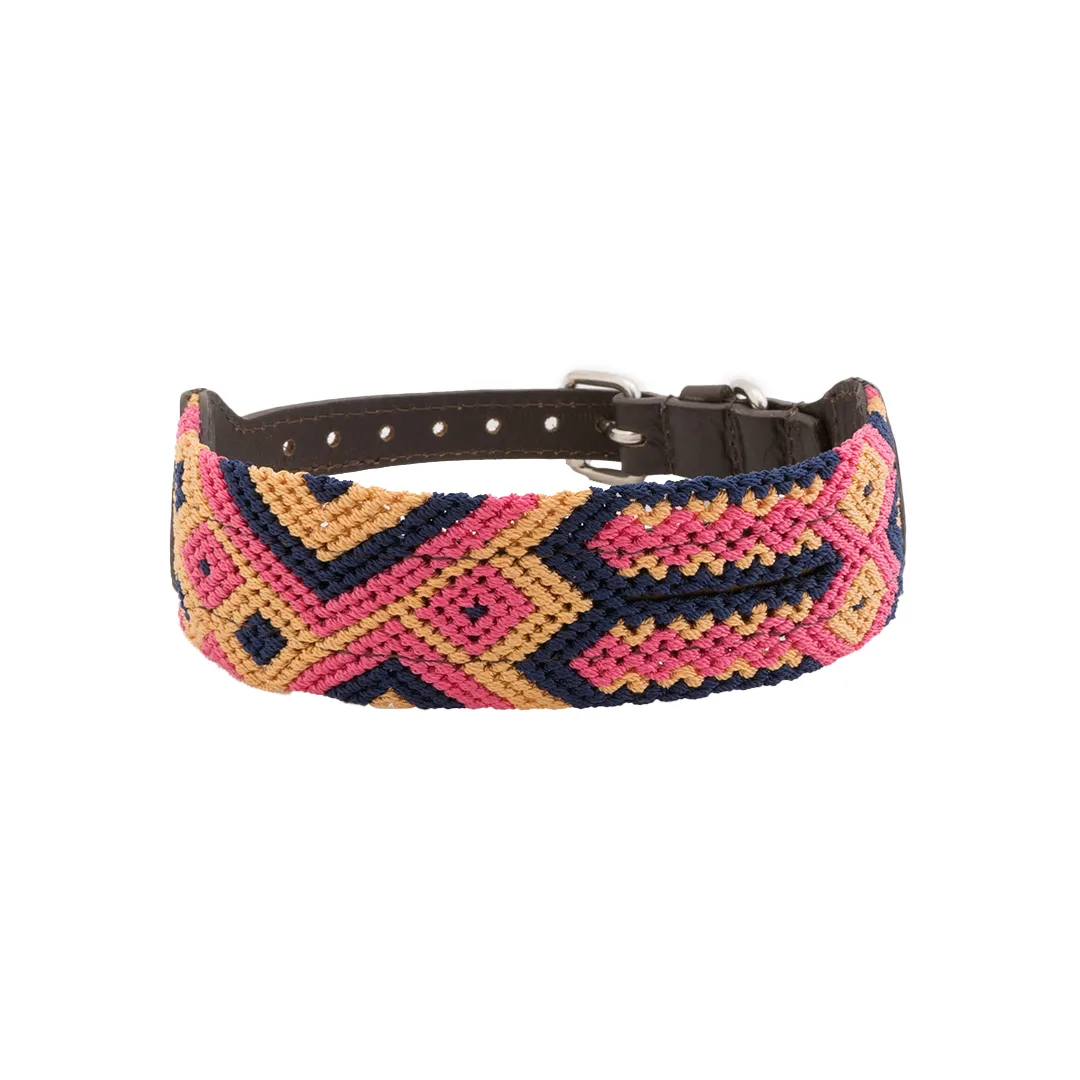 Embroidered Dog Collar - Genuine Leather | Harmonic Tan