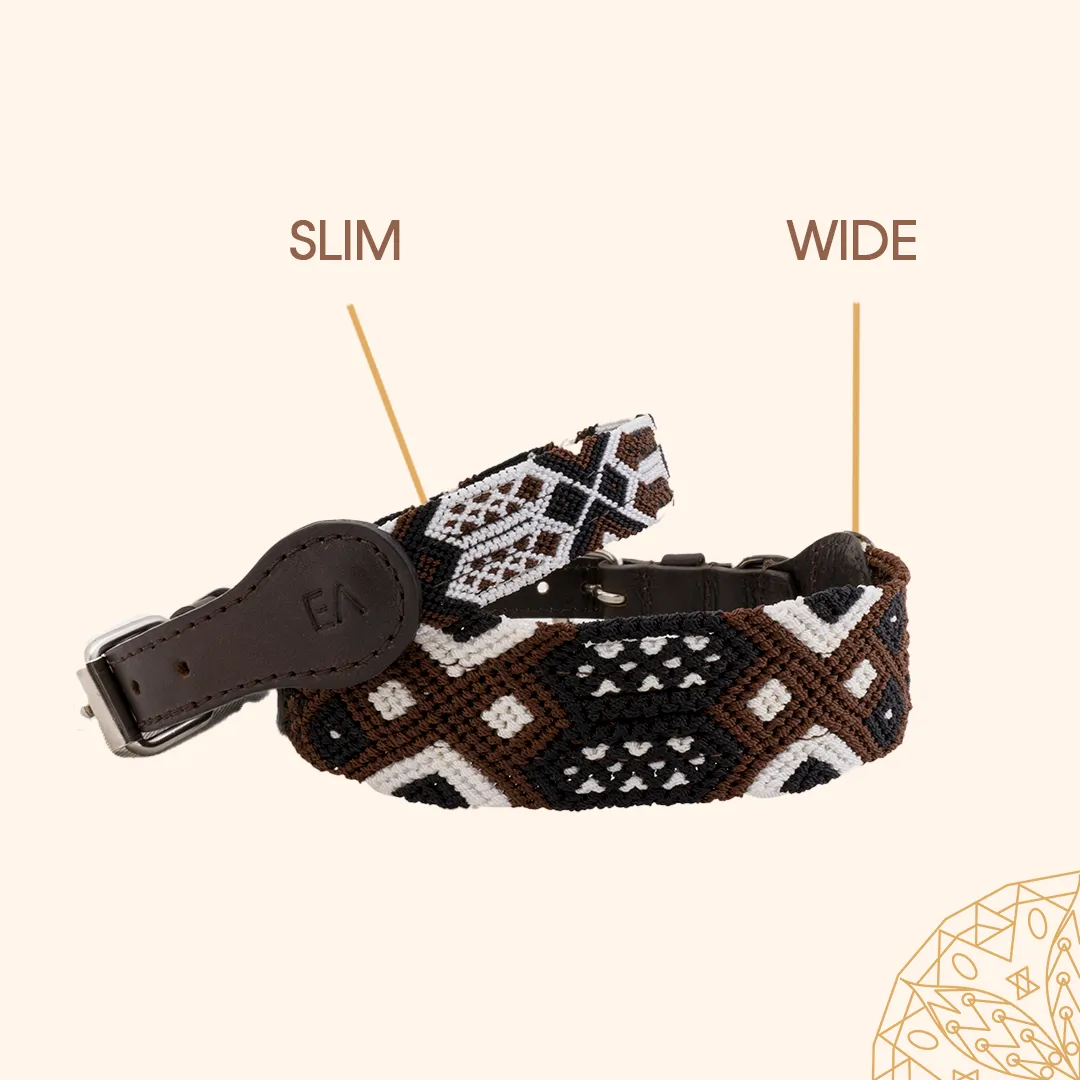 Embroidered Dog Collar - Genuine Leather | Muddy Paws