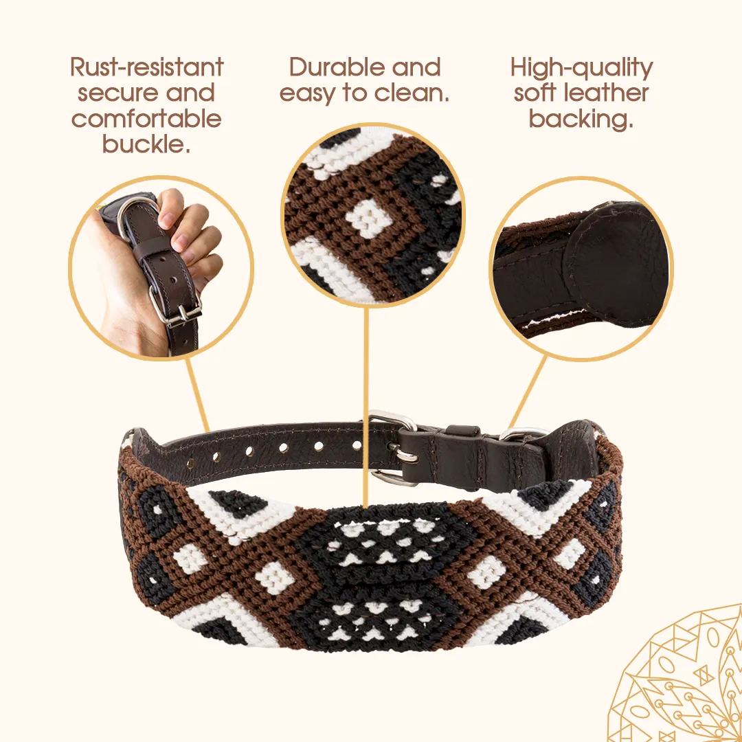 Embroidered Dog Collar - Genuine Leather | Muddy Paws