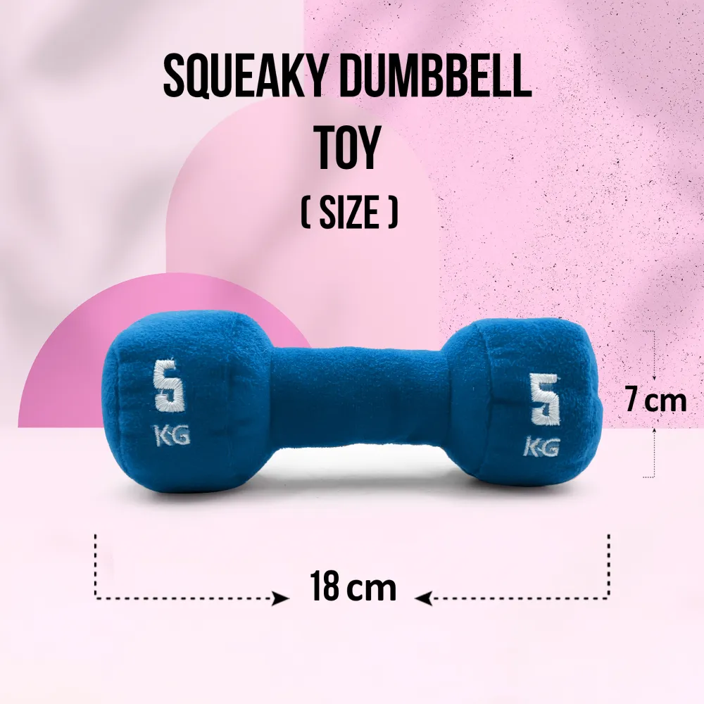 Goofy Tails Gym Series Dumbbell Plush Toy for Dogs (Blue)