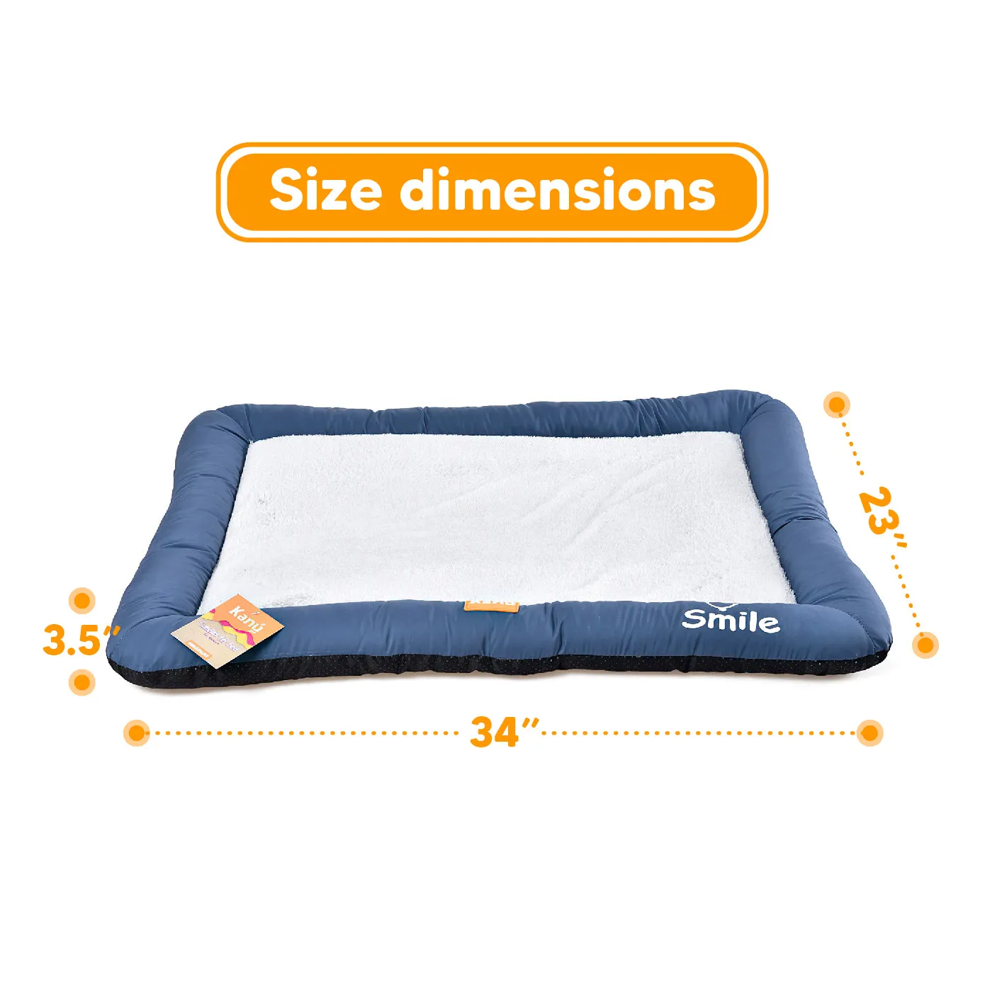 Kanu Pet Gray Smile Dogs & Cats Bed