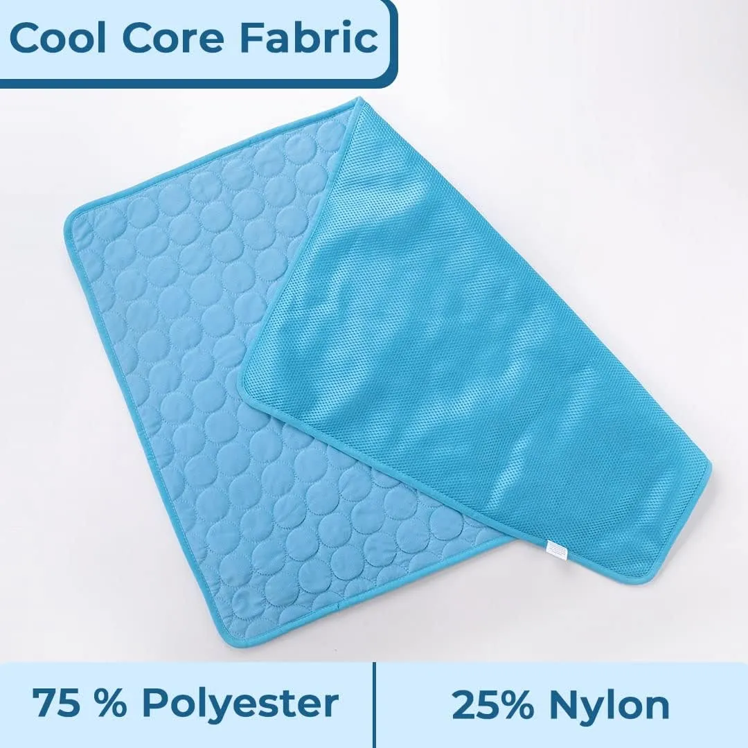 Kuber Industries Rectangular Dog & Cat Bed|Premium Cool Ice Silk with Polyester With Bottom Mesh|Multi-Utility Self-Cooling Pad For Dog & Cat|Light-weight & Durable Dog Bed|ZQCJ001B-L|Blue (Pack Of 4)