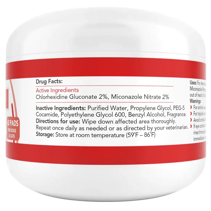 Nootie Antifungal & Antibacterial Medicated Pet Wipes, 60-Count