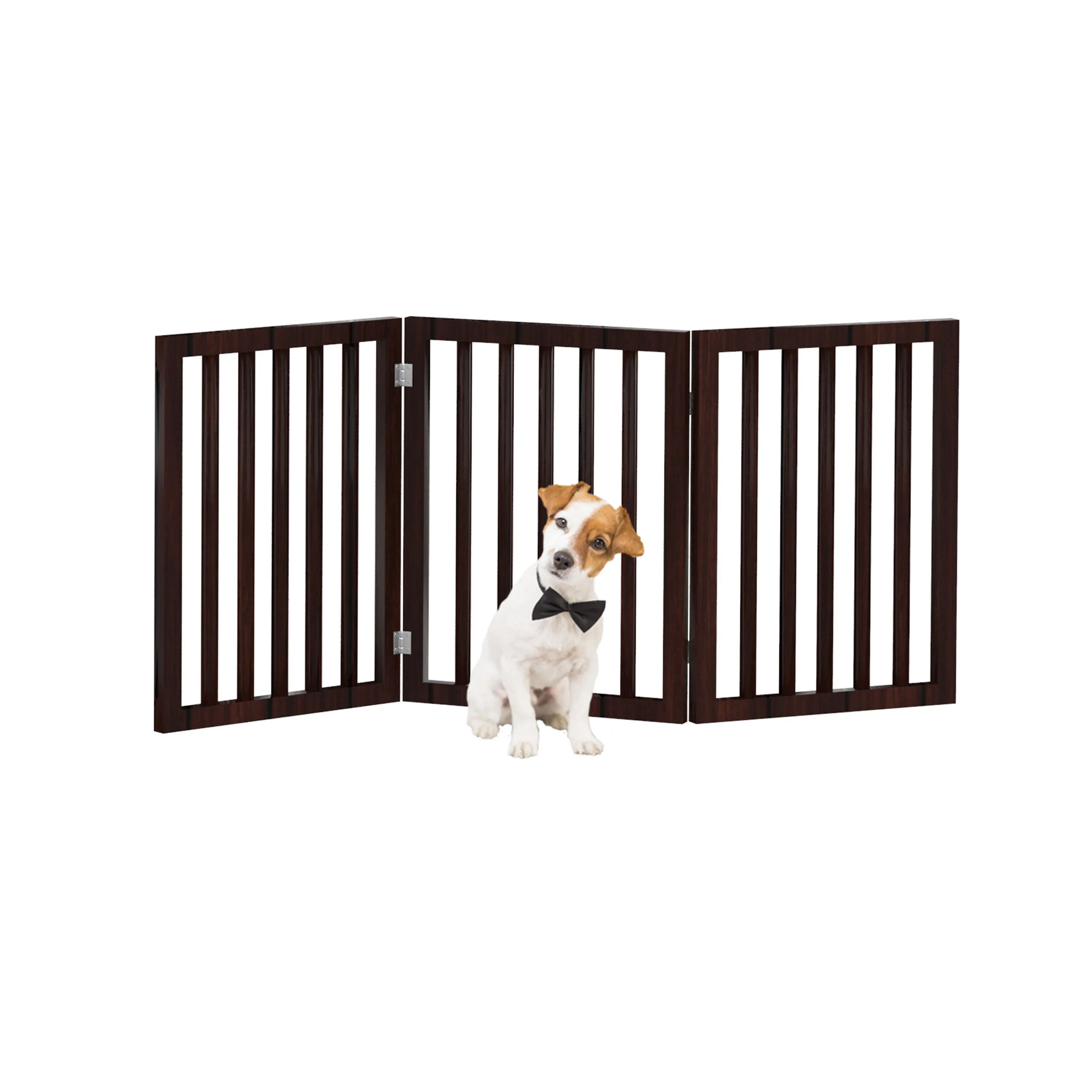 PETMAKER 3-Panel Indoor Foldable Pet Gate, Brown