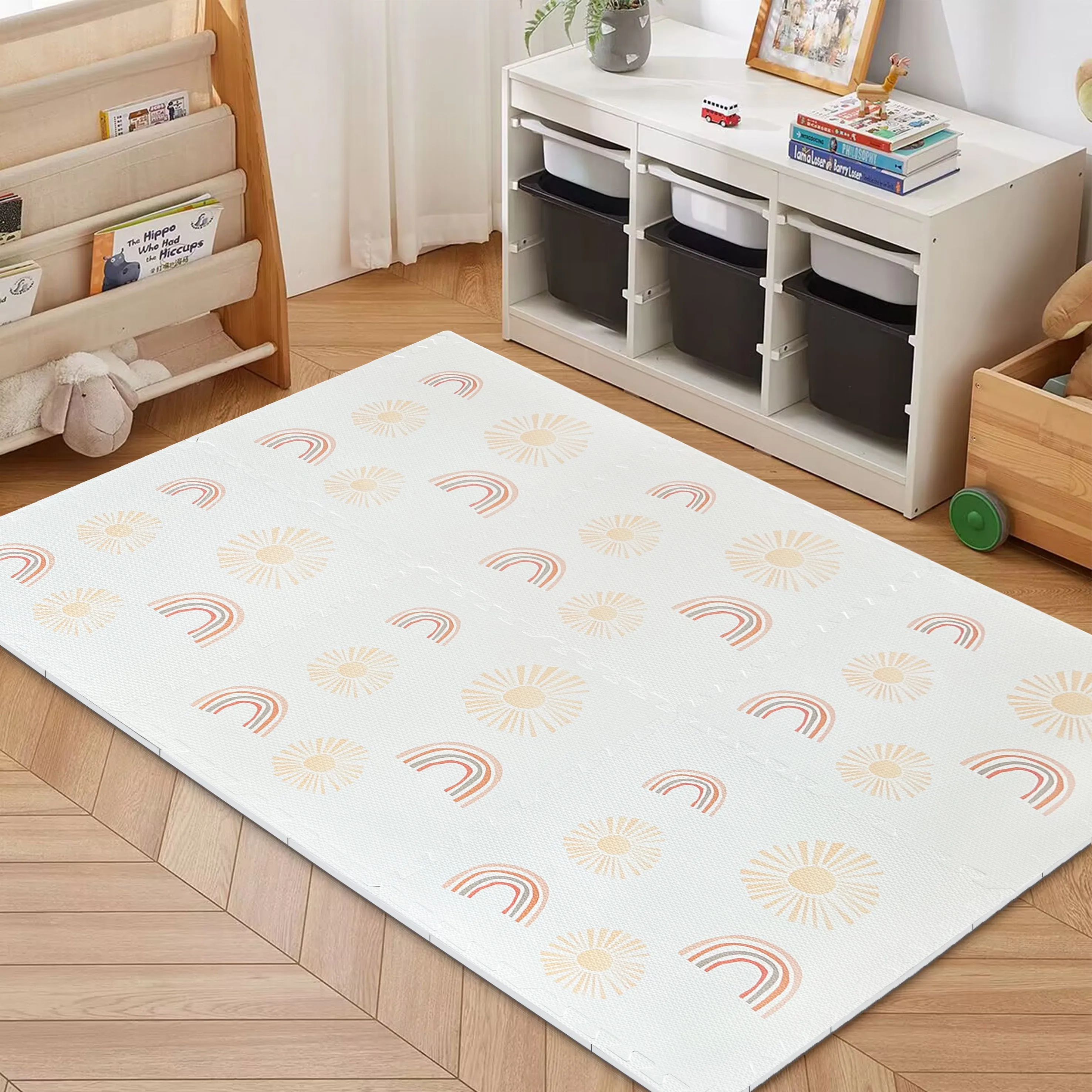 Puzzle Mat Tiles - Rainbow Sun Theme