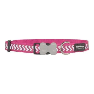Red Dingo Dog Reflective Ziggy Collar Hot Pink S 12mm