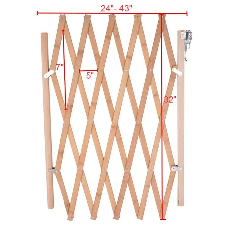 Wood Dog Gate - Stretchable Wooden Pet Fence