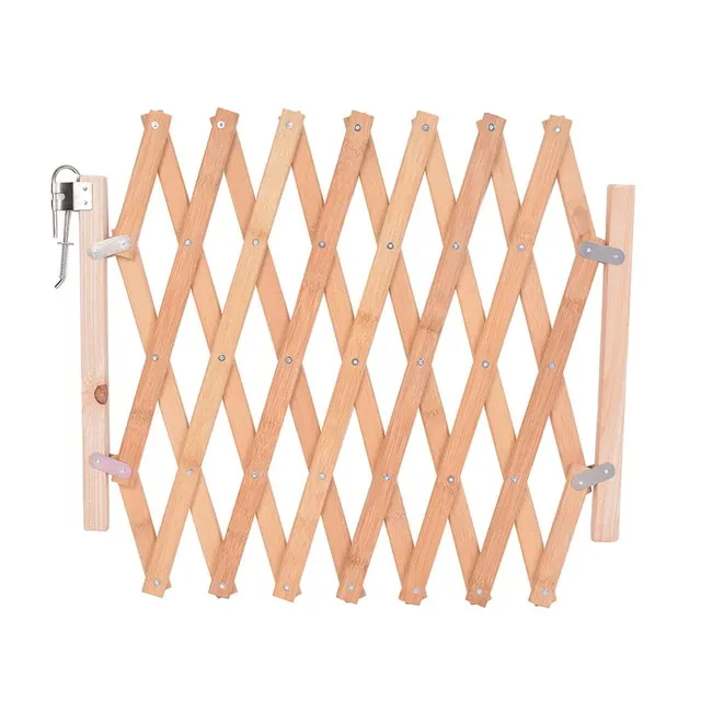 Wood Dog Gate - Stretchable Wooden Pet Fence