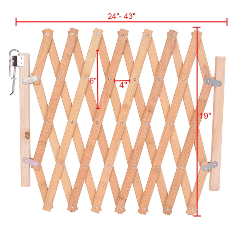 Wood Dog Gate - Stretchable Wooden Pet Fence