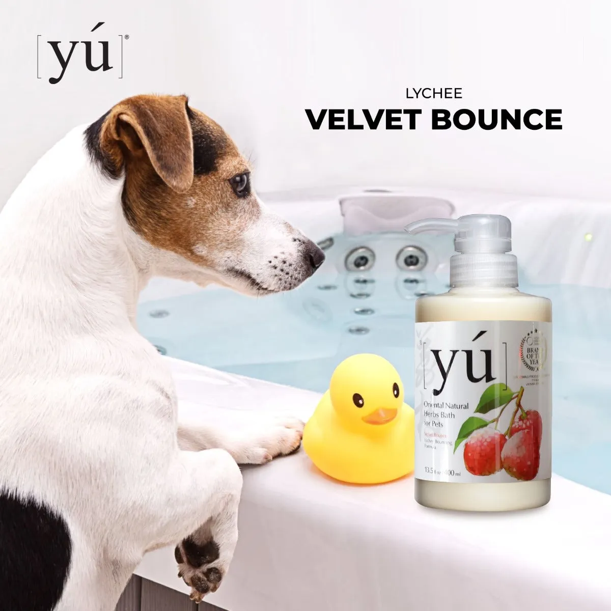 YU Oriental Natural Herbs Bath Shampoo for Cats & Dogs -  Lychee Bouncing formula (400ml)