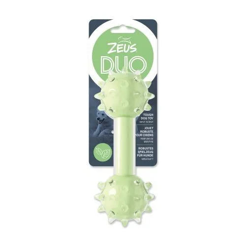 Zeus Green Duo Spike Dumbbell Mint Flavour Dog Toy - 18cm